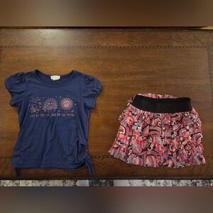 girl 10 tiered ruffle skort and short sleeve tee